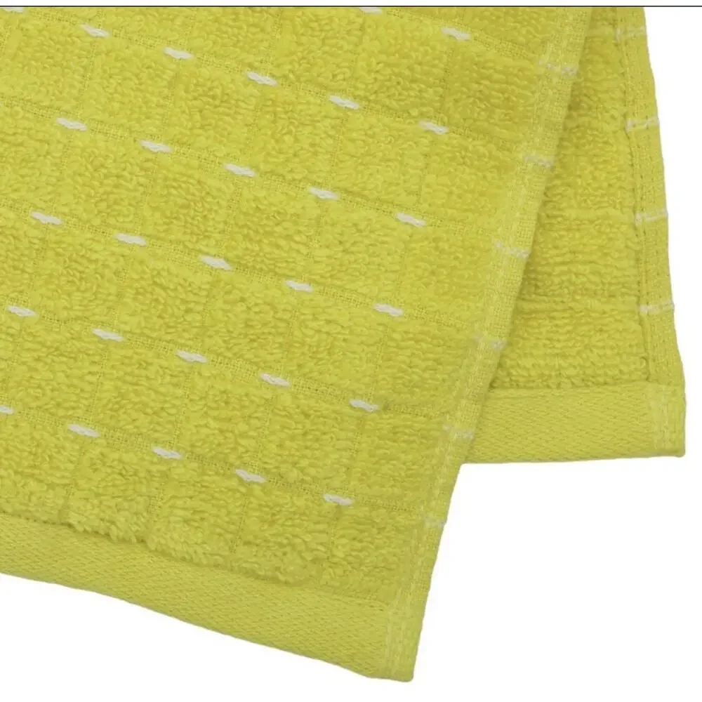 Kapoor Home 6-Piece Bath Towel Set Yellow & White Daisy & Solid Cotton Quick Dry